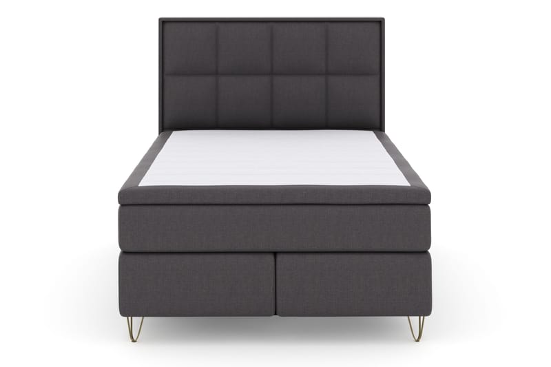 Select No 4 Komplet Sengepakke 140x200 Fast - Mørkegrå/Metal V-form - Møbler - Senge - Kontinentalsenge