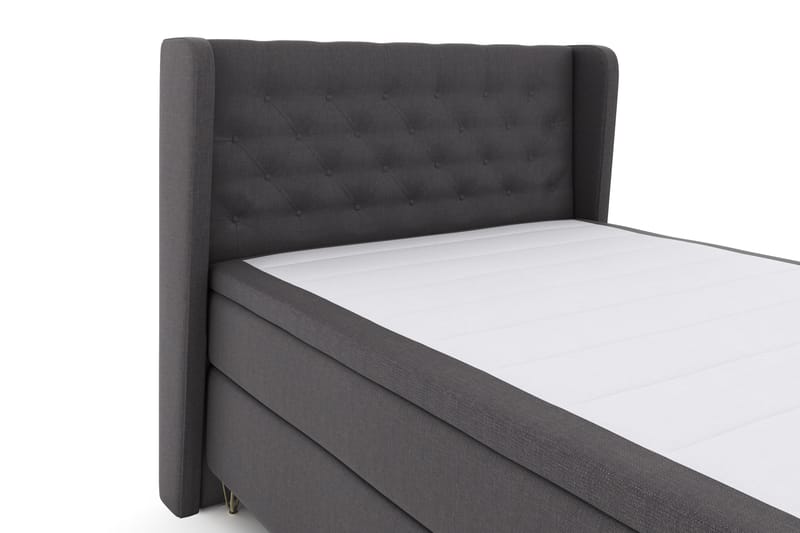 Select No 4 Komplet Sengepakke 140x200 Fast - Mørkegrå/Metal V-form - Møbler - Senge - Komplet sengepakke
