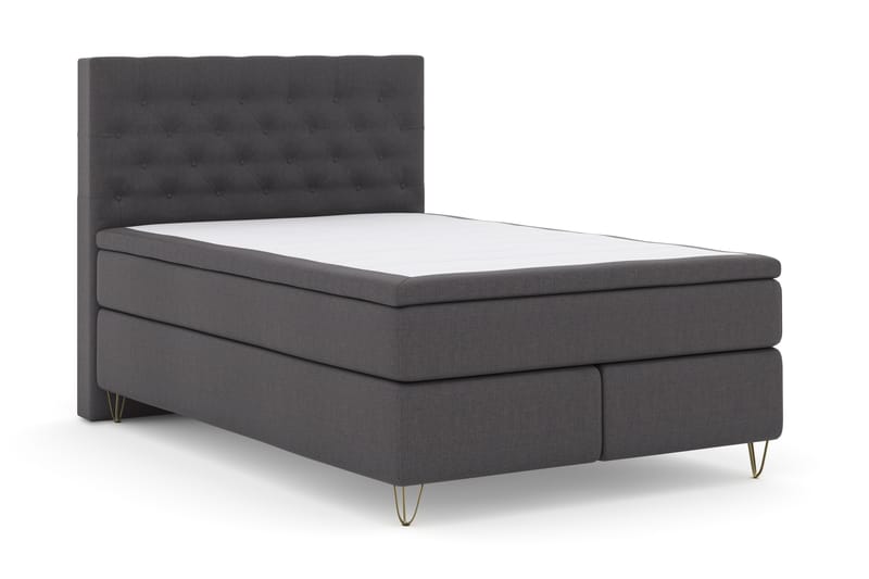 Select No 4 Komplet Sengepakke 140x200 Fast - Mørkegrå/Metal V-form - Møbler - Senge - Komplet sengepakke