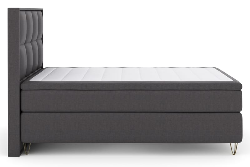 Select No 4 Komplet Sengepakke 140x200 Fast - Mørkegrå/Metal V-form - Møbler - Senge - Komplet sengepakke
