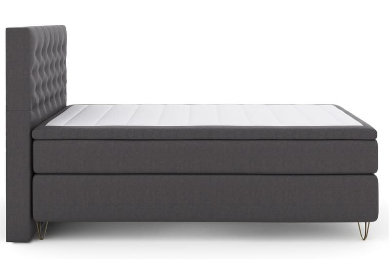 Select No 4 Komplet Sengepakke 140x200 Fast - Mørkegrå/Metal V-form - Møbler - Senge - Komplet sengepakke