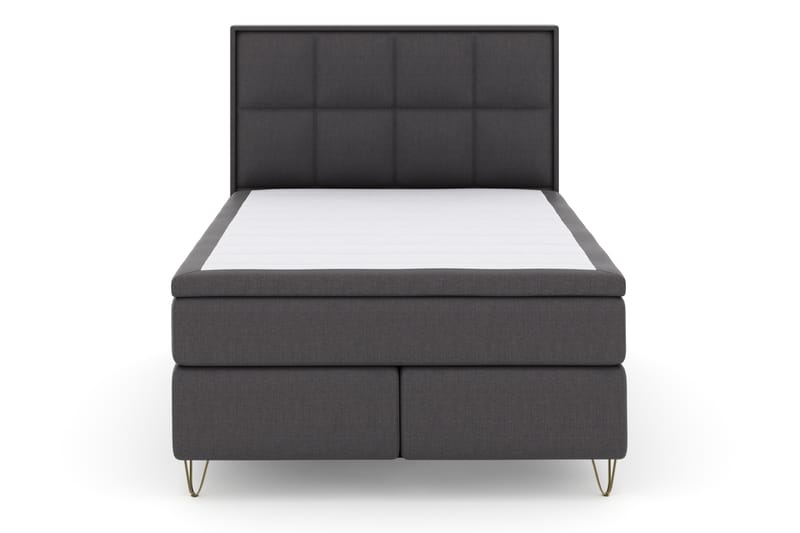 Select No 4 Komplet Sengepakke 140x200 Fast - Mørkegrå/Metal V-form - Møbler - Senge - Komplet sengepakke