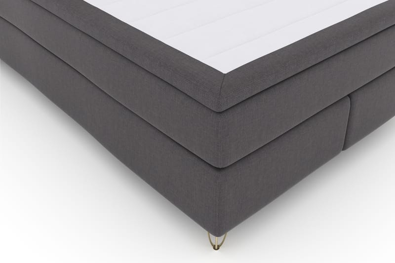 Select No 4 Komplet Sengepakke 140x200 Fast - Mørkegrå/Metal V-form - Møbler - Senge - Komplet sengepakke