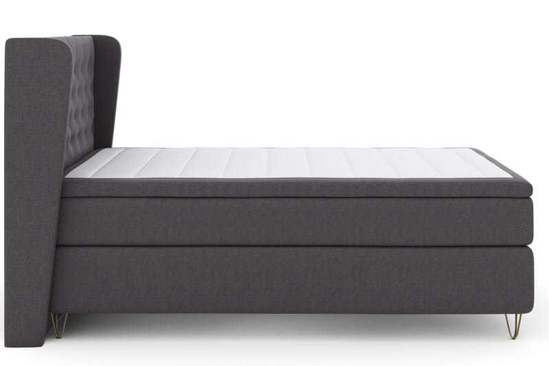 Select No 4 Komplet Sengepakke 140x200 Fast - Mørkegrå/Metal V-form - Møbler - Senge - Komplet sengepakke