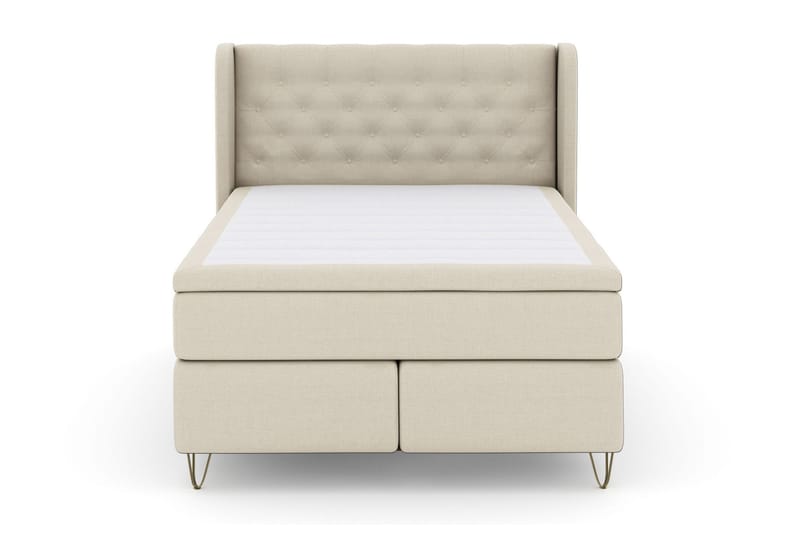 Select No 4 Komplet Sengepakke 140x200 Fast/Medium, Beige/Metal V-form