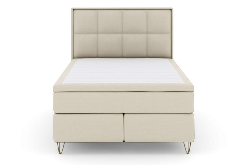 Select No 4 Komplet Sengepakke 140x200 Fast/Medium - Beige/Metal V-form - Komplet sengepakke - Kontinentalsenge - Dobbeltsenge