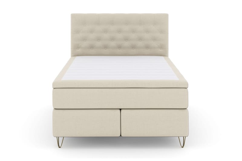 Select No 4 Komplet Sengepakke 140x200 Fast/Medium - Beige/Metal V-form - Møbler - Senge - Komplet sengepakke
