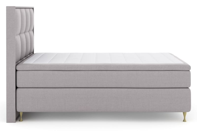 Select No 4 Komplet Sengepakke 140x200 Fast/Medium - Lysegrå/Guld - Møbler - Senge - Komplet sengepakke