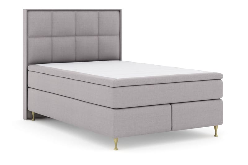 Select No 4 Komplet Sengepakke 140x200 Fast/Medium - Lysegrå/Guld - Møbler - Senge - Komplet sengepakke
