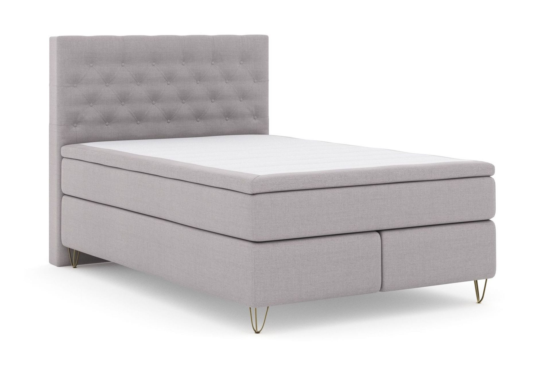 Select No 4 Komplet Sengepakke 140x200 Fast/Medium - Lysegrå/Metal V-form - Møbler - Senge - Komplet sengepakke