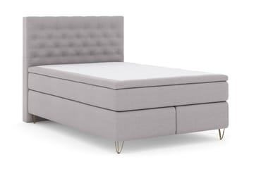 Select No 4 Komplet Sengepakke 140x200 Fast/Medium - Lysegrå/Metal V-form - Møbler - Senge - Komplet sengepakke