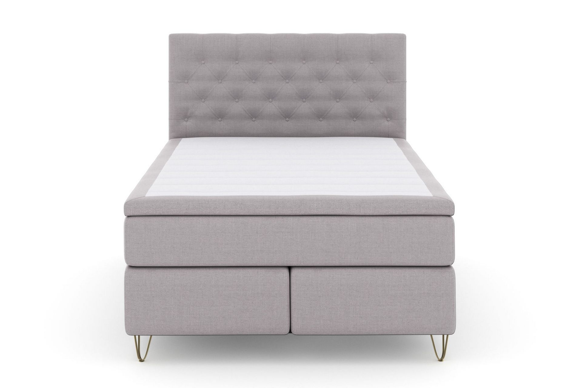 Select No 4 Komplet Sengepakke 140x200 Fast/Medium - Lysegrå/Metal V-form - Møbler - Senge - Komplet sengepakke
