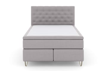 Select No 4 Komplet Sengepakke 140x200 Fast/Medium - Lysegrå/Metal V-form - Møbler - Senge - Komplet sengepakke