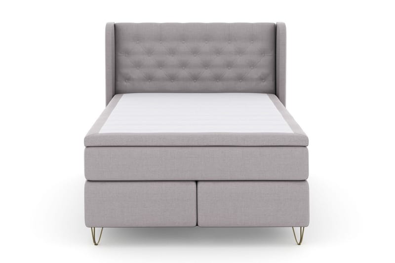 Select No 4 Komplet Sengepakke 140x200 Fast/Medium - Lysegrå/Metal V-form - Møbler - Senge - Kontinentalsenge