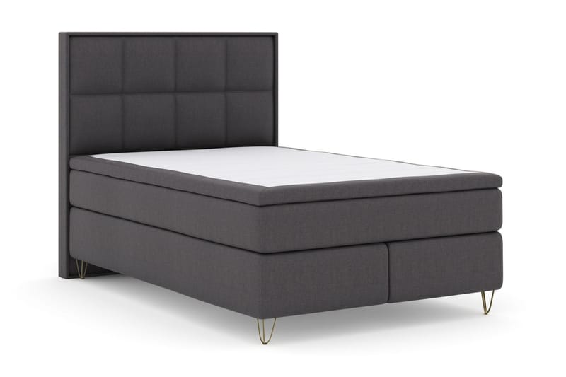 Select No 4 Komplet Sengepakke 140x200 Fast/Medium - Mørkegrå/Metal V-form - Møbler - Senge - Komplet sengepakke