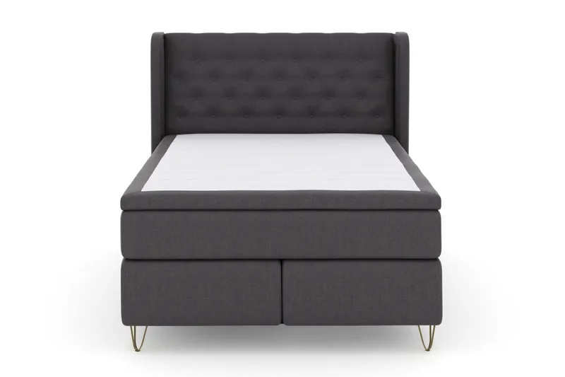 Select No 4 Komplet Sengepakke 140x200 Fast/Medium, Mørkegrå/Metal V-form