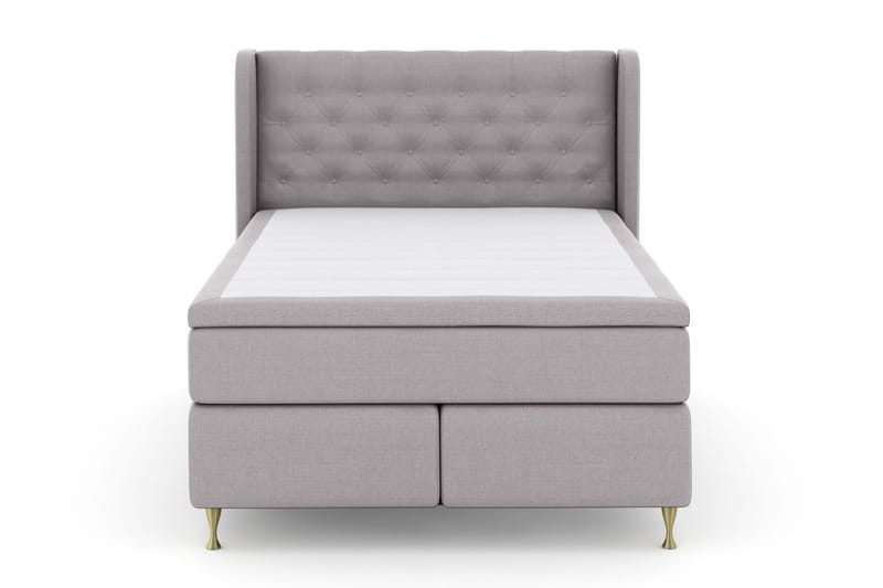 Select No 4 Komplet Sengepakke 140x200 Medium - Lysegrå/Guld - Møbler - Senge - Komplet sengepakke