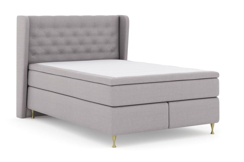 Select No 4 Komplet Sengepakke 140x200 Medium - Lysegrå/Guld - Møbler - Senge - Kontinentalsenge