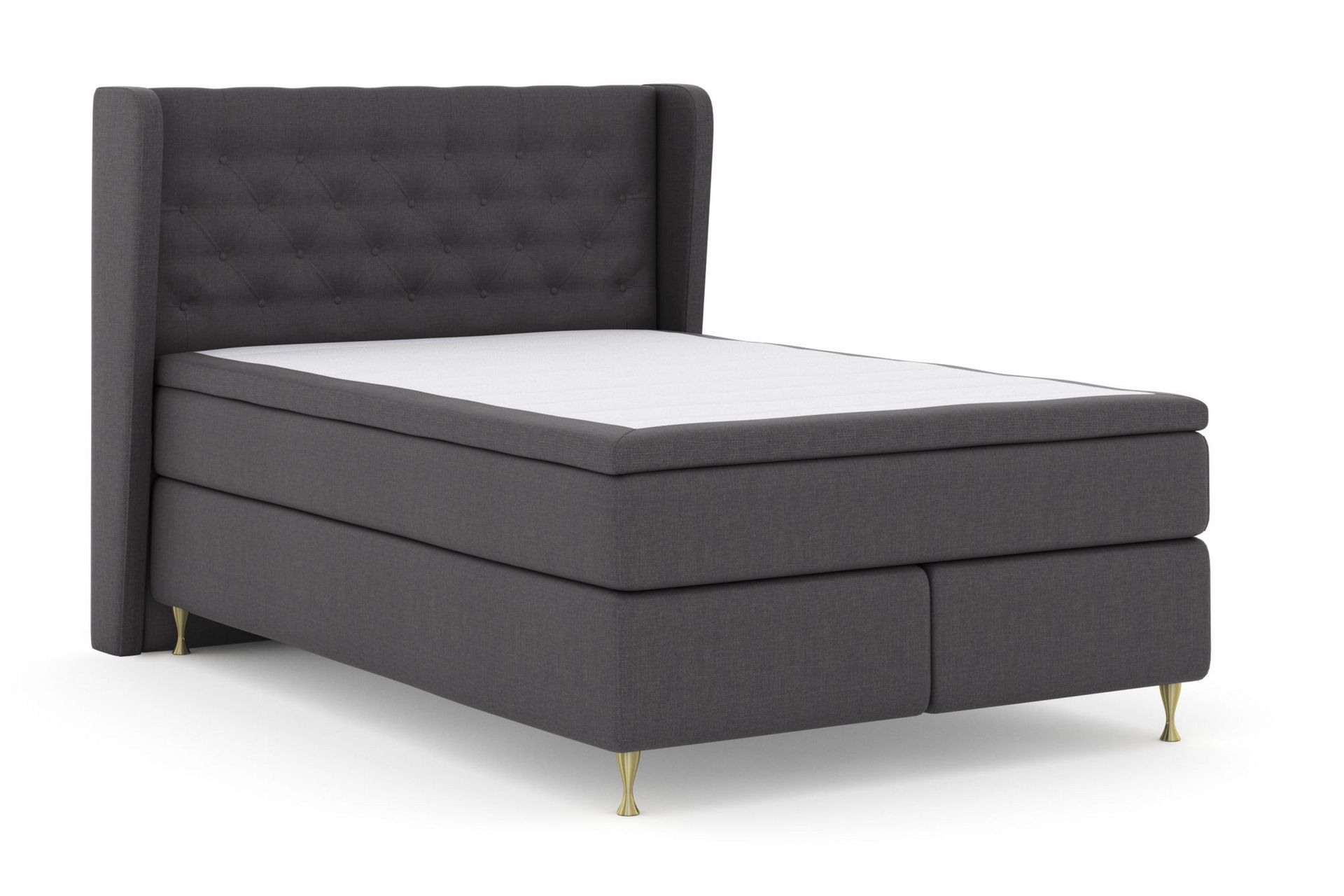 Select No 4 Komplet Sengepakke 140x200 Medium - Mørkegrå/Guld - Møbler - Senge - Komplet sengepakke