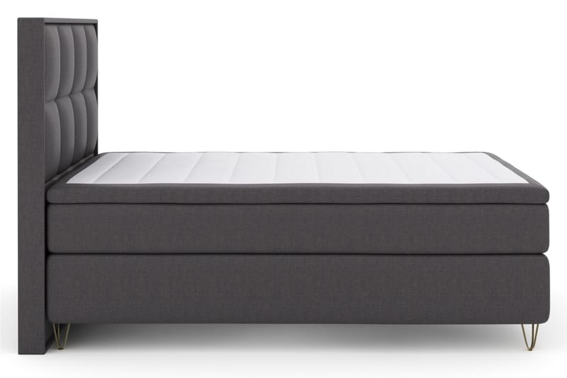 Select No 4 Komplet Sengepakke 140x200 Medium - Mørkegrå/Metal V-form - Komplet sengepakke - Kontinentalsenge - Dobbeltsenge