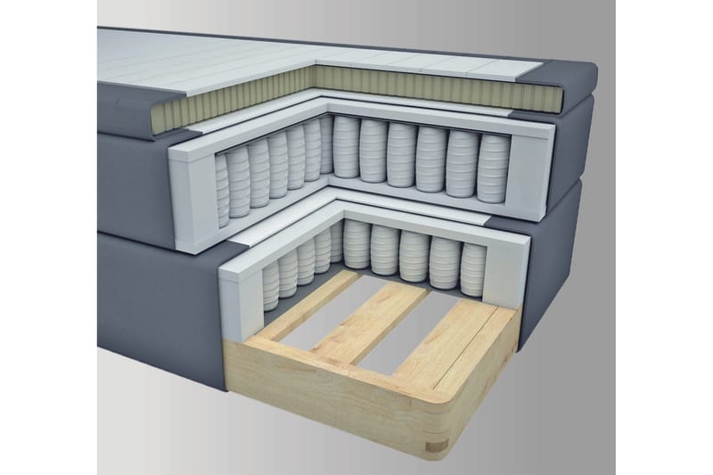 Select No 4 Komplet Sengepakke 160x200 Fast - Lysegrå/Metal - Møbler - Senge - Kontinentalsenge
