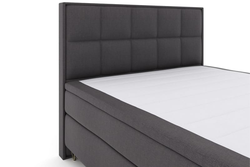 Select No 4 Komplet Sengepakke 160x200 Fast - Mørkegrå/Metal V-form - Komplet sengepakke - Kontinentalsenge - Dobbeltsenge