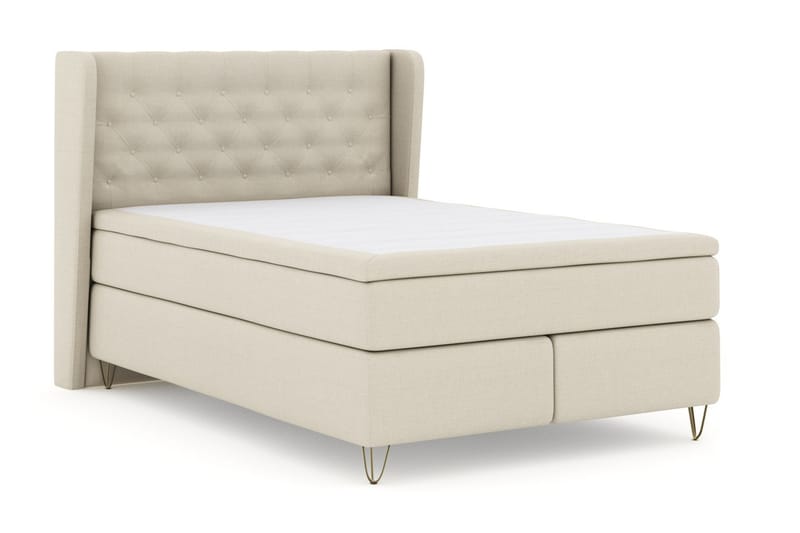 Select No 4 Komplet Sengepakke 160x200 Fast/Medium - Beige/Metal V-form - Møbler - Senge - Kontinentalsenge