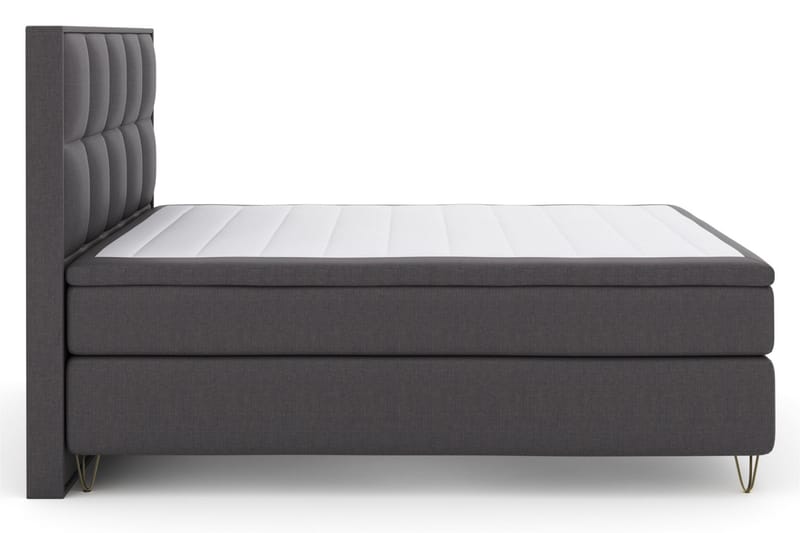 Select No 4 Komplet Sengepakke 160x200 Medium - Mørkegrå/Metal V-form - Komplet sengepakke - Kontinentalsenge - Dobbeltsenge