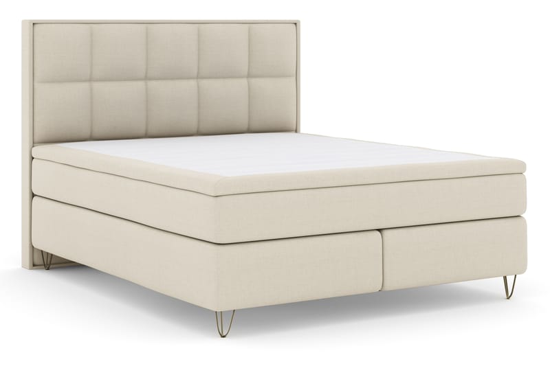 Select No 4 Komplet Sengepakke 180x200 Fast - Beige/Metal V-form - Komplet sengepakke - Kontinentalsenge - Dobbeltsenge