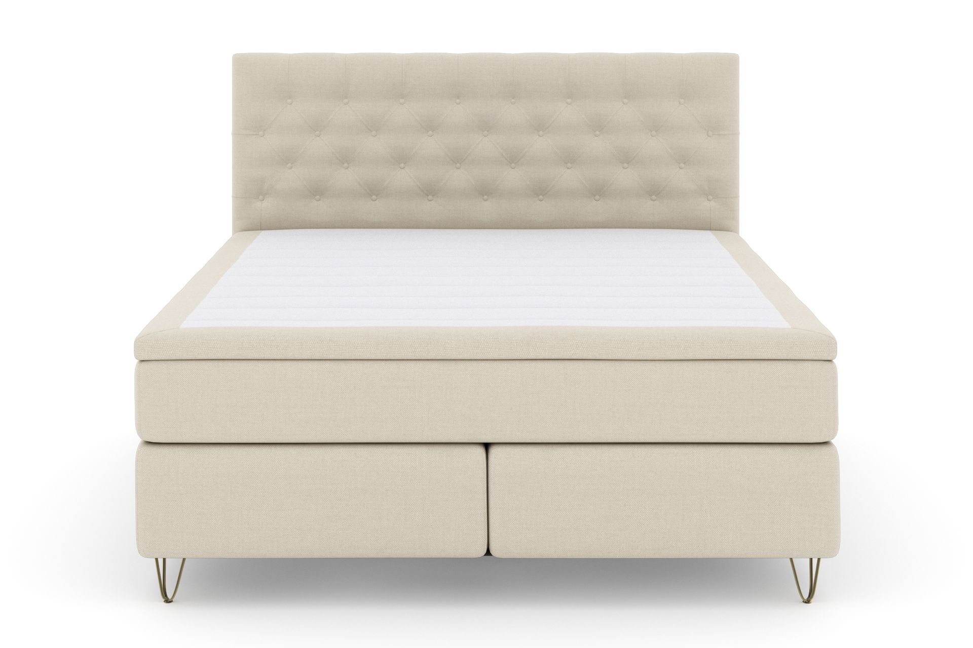 Select No 4 Komplet Sengepakke 180x200 Fast - Beige/Metal V-form - Møbler - Senge - Komplet sengepakke