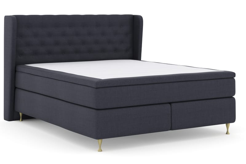 Select No 4 Komplet Sengepakke 180x200 Fast - Blå/Guld - Møbler - Senge - Komplet sengepakke