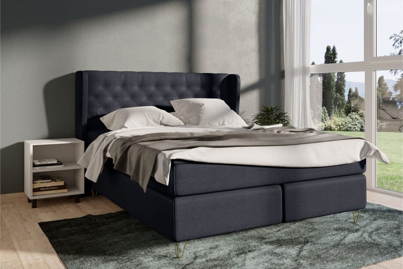 Select No 4 Komplet Sengepakke 180x200 Fast - Blå/Kobber - Møbler - Senge - Kontinentalsenge