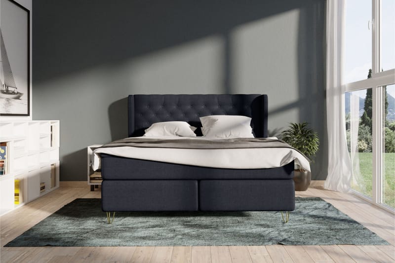 Select No 4 Komplet Sengepakke 180x200 Fast - Blå/Kobber - Møbler - Senge - Kontinentalsenge