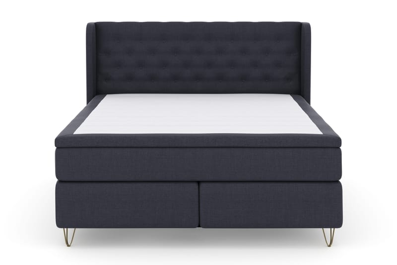 Select No 4 Komplet Sengepakke 180x200 Fast - Blå/Metal V-form - Møbler - Senge - Kontinentalsenge