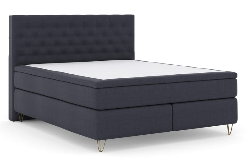 Select No 4 Komplet Sengepakke 180x200 Fast - Blå/Metal V-form - Møbler - Senge - Komplet sengepakke