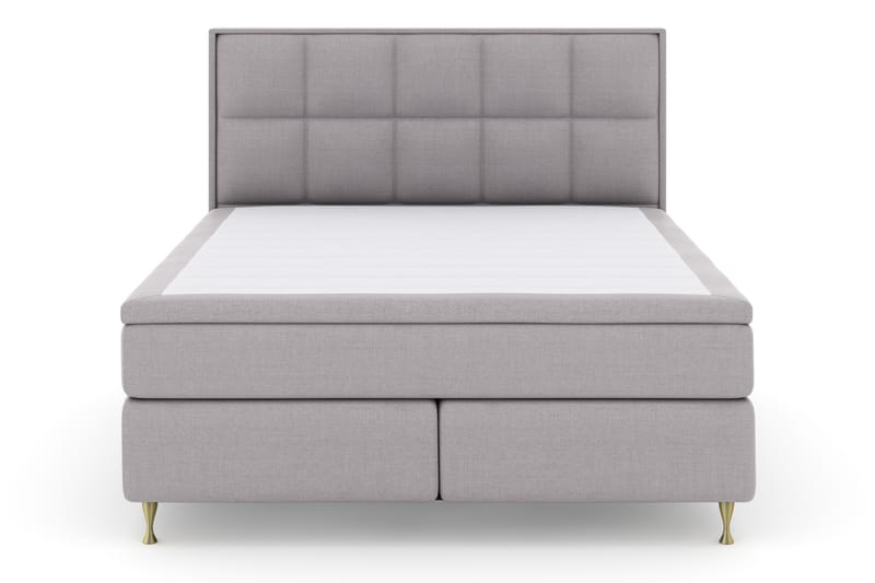 Select No 4 Komplet Sengepakke 180x200 Fast - Lysegrå/Guld - Møbler - Senge - Komplet sengepakke