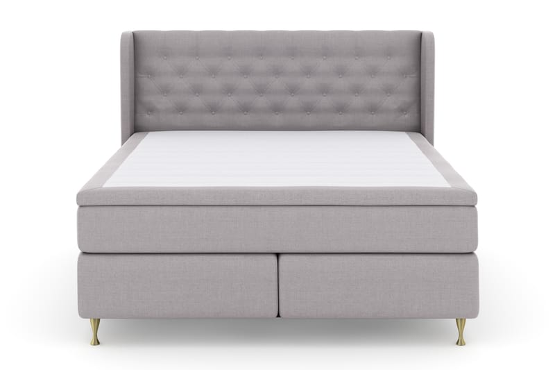 Select No 4 Komplet Sengepakke 180x200 Fast - Lysegrå/Guld - Møbler - Senge - Komplet sengepakke
