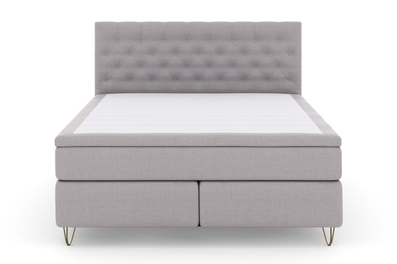 Select No 4 Komplet Sengepakke 180x200 Fast - Lysegrå/Metal V-form - Møbler - Senge - Kontinentalsenge