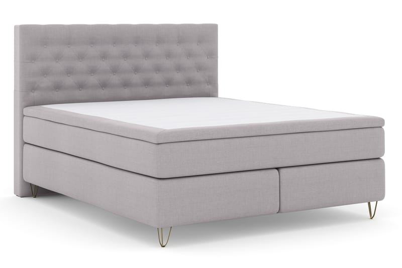 Select No 4 Komplet Sengepakke 180x200 Fast - Lysegrå/Metal V-form - Møbler - Senge - Komplet sengepakke