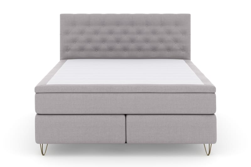 Select No 4 Komplet Sengepakke 180x200 Fast - Lysegrå/Metal V-form - Møbler - Senge - Komplet sengepakke