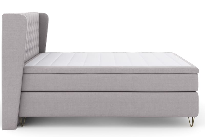Select No 4 Komplet Sengepakke 180x200 Fast - Lysegrå/Metal V-form - Møbler - Senge - Kontinentalsenge