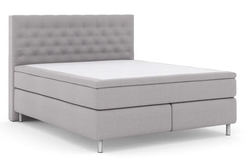Select No 4 Komplet Sengepakke 180x200 Fast - Lysegrå/Metal - Møbler - Senge - Kontinentalsenge