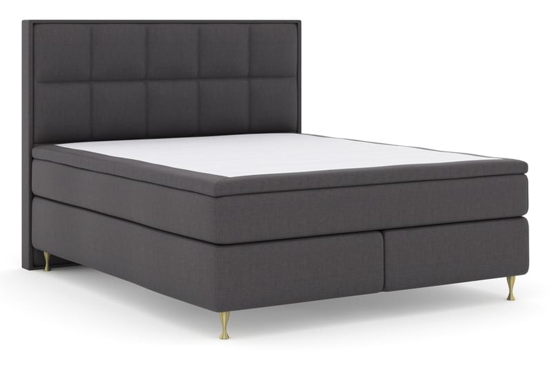 Select No 4 Komplet Sengepakke 180x200 Fast - Mørkegrå/Guld - Møbler - Senge - Komplet sengepakke