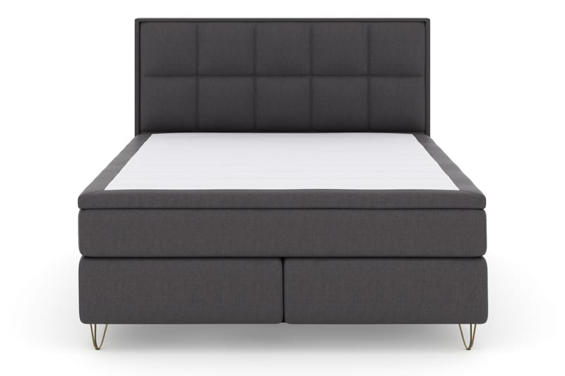 Select No 4 Komplet Sengepakke 180x200 Fast - Mørkegrå/Metal V-form - Møbler - Senge - Komplet sengepakke