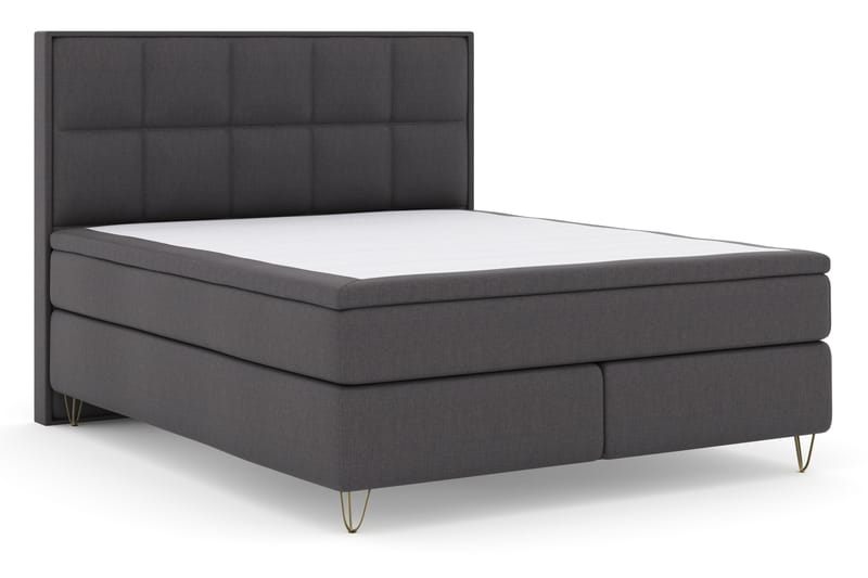 Select No 4 Komplet Sengepakke 180x200 Fast - Mørkegrå/Metal V-form - Møbler - Senge - Komplet sengepakke
