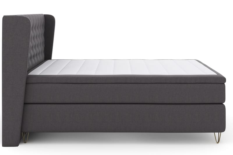 Select No 4 Komplet Sengepakke 180x200 Fast - Mørkegrå/Metal V-form - Møbler - Senge - Kontinentalsenge