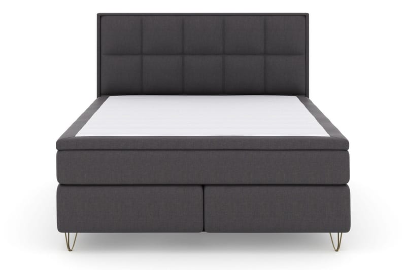 Select No 4 Komplet Sengepakke 180x200 Fast/Medium - Mørkegrå/Metal V-form - Møbler - Senge - Kontinentalsenge