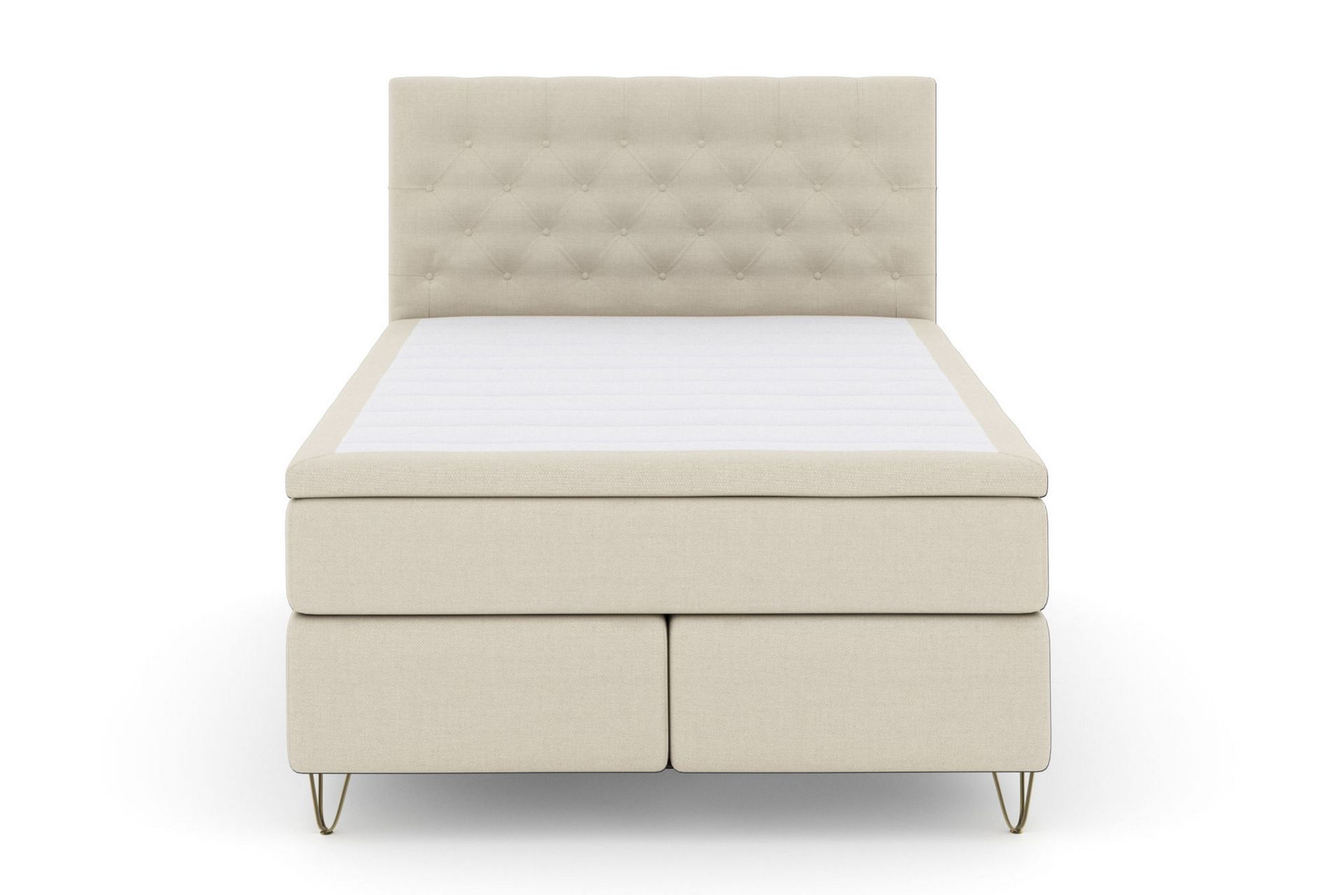 Select No 4 Kontinentalseng 140x200 hård - Beige/metal V-Form - Møbler - Senge - Kontinentalsenge