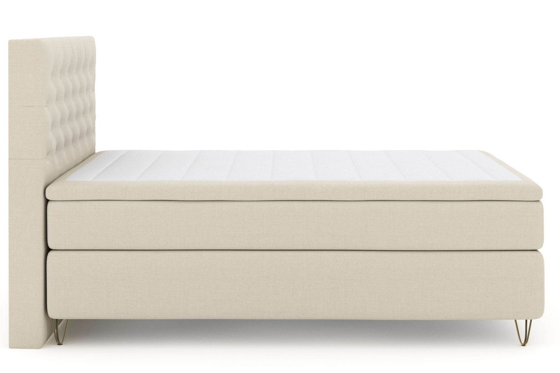 Select No 4 Kontinentalseng 140x200 hård - Beige/metal V-Form - Møbler - Senge - Kontinentalsenge
