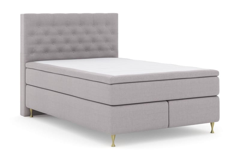 Select No 4 Kontinentalseng 140x200 hård - lysegrå/Guld - Møbler - Senge - Kontinentalsenge